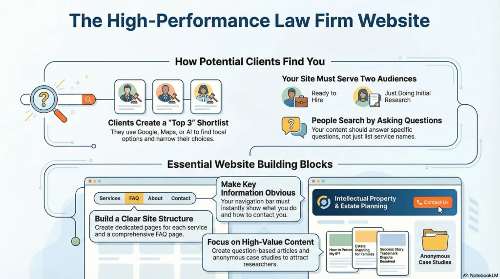 infographic of seo tips for estate planning an ip attorneys